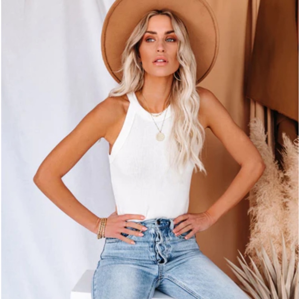 NWOT Evans Ribbed Knit Tank - Ivory